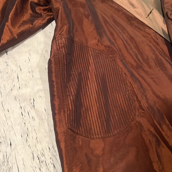 Women’s Reversible Brown Tan Rain Coat Jacket - Picture 4 of 10